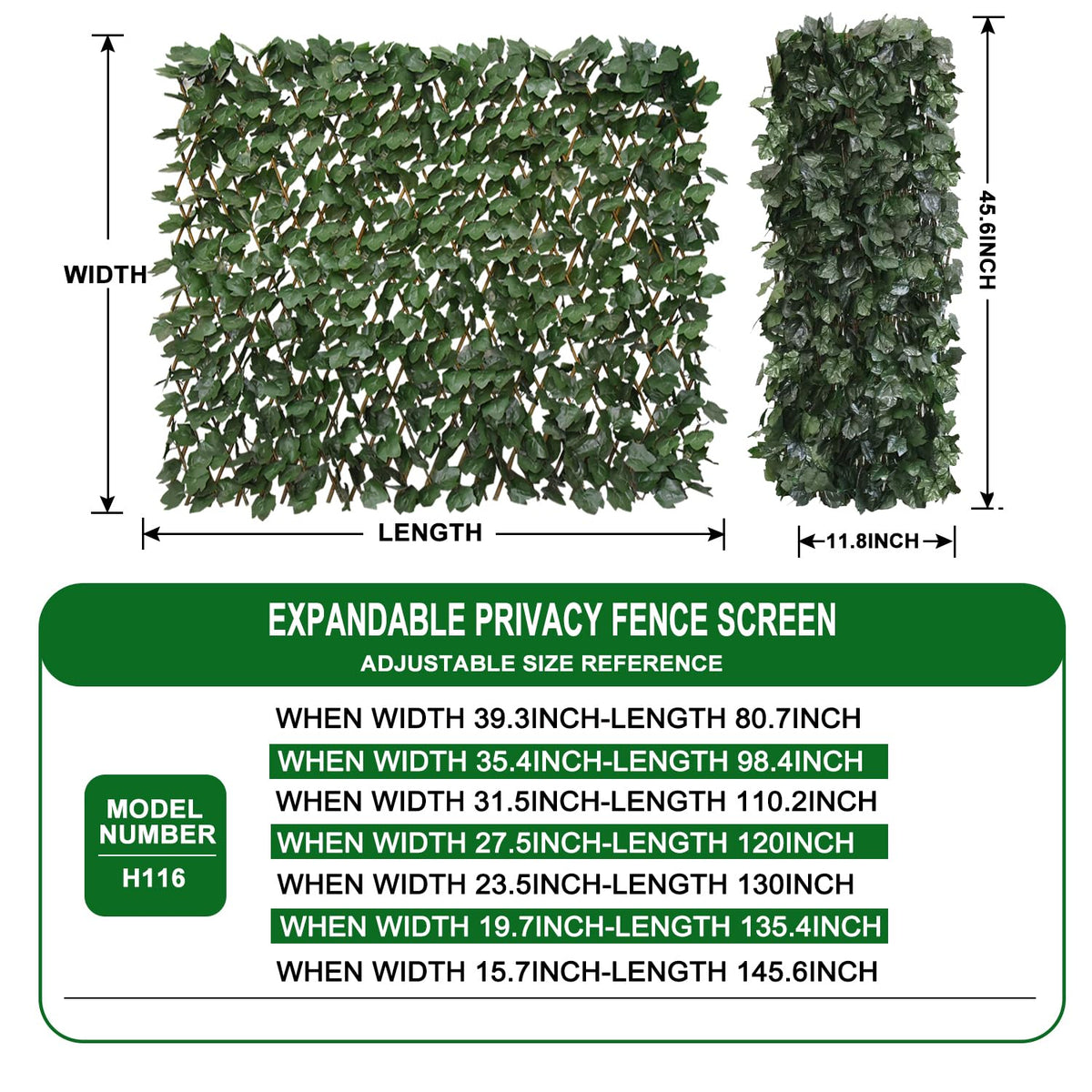 Garden Land faux ivy fencing panel adds year-round greenery while blocking sightlines