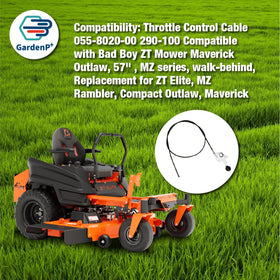 GardenP+ throttle cable with 126 cm conduit length supports precise control