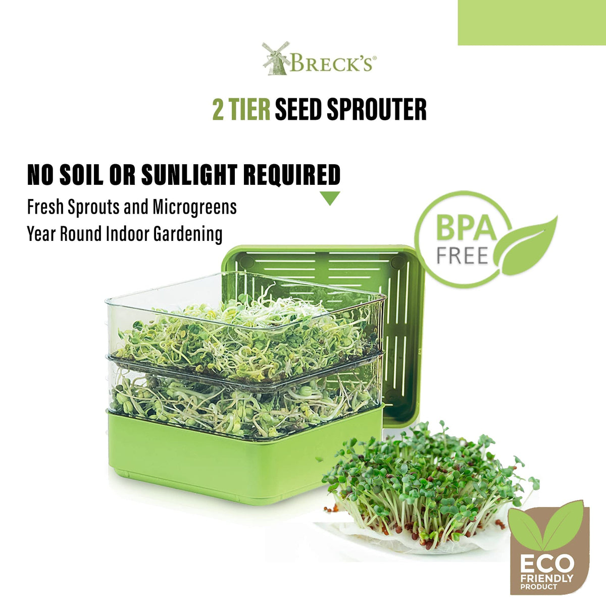Gardens Alive! seed sprouter vented lid supports steady humidity for faster germination.