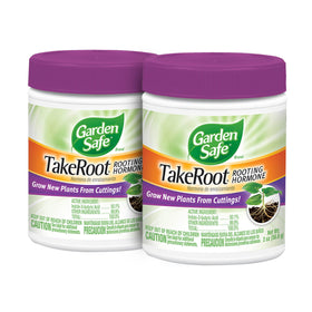 Garden Safe TakeRoot powder ready to dip cutting ends for faster rooting.
