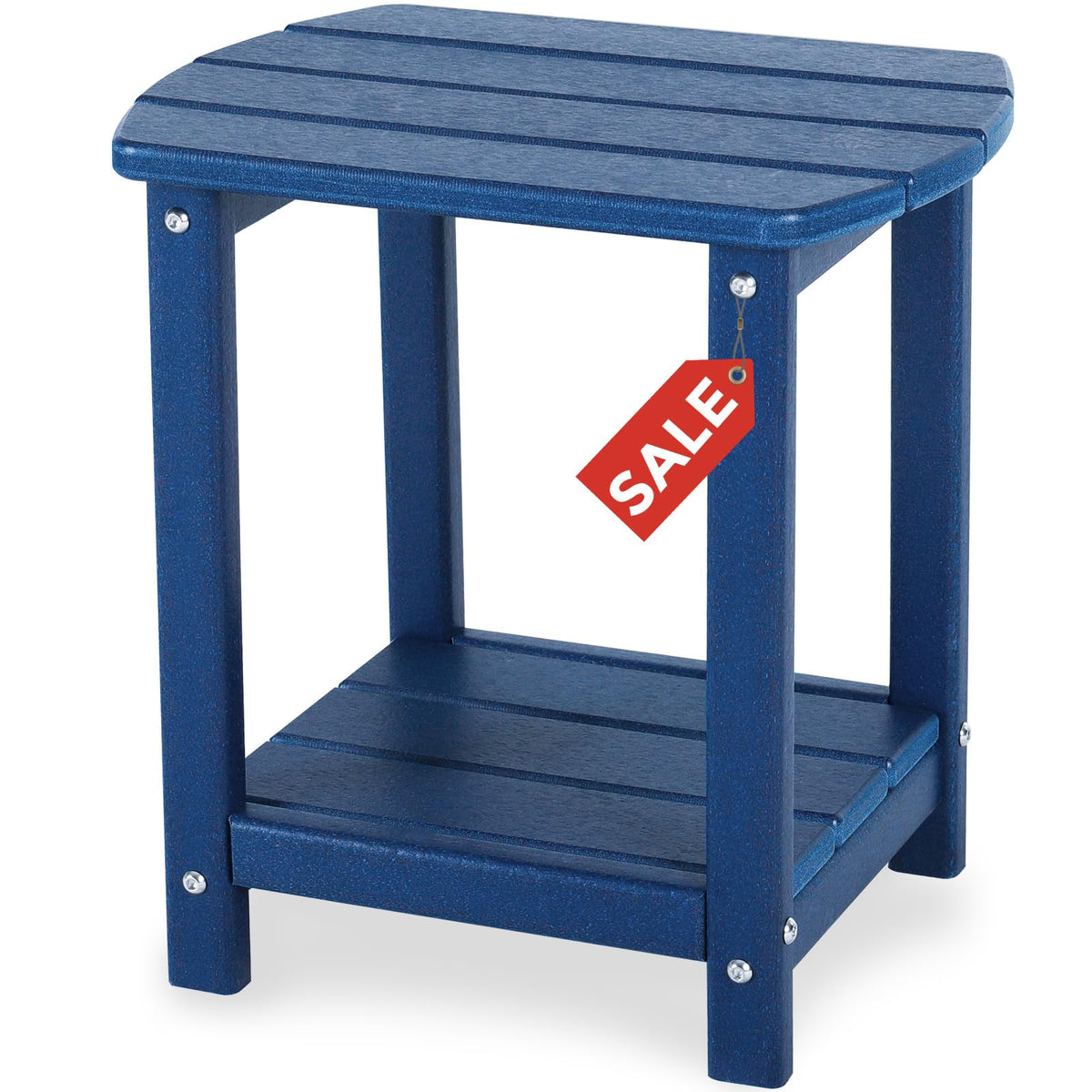 Gardenstar Adirondack square outdoor side table with two tier storage for patio lounging