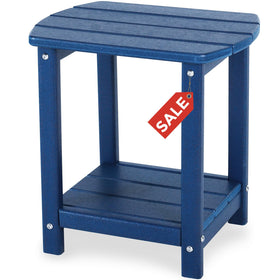Gardenstar Adirondack square outdoor side table with two tier storage for patio lounging