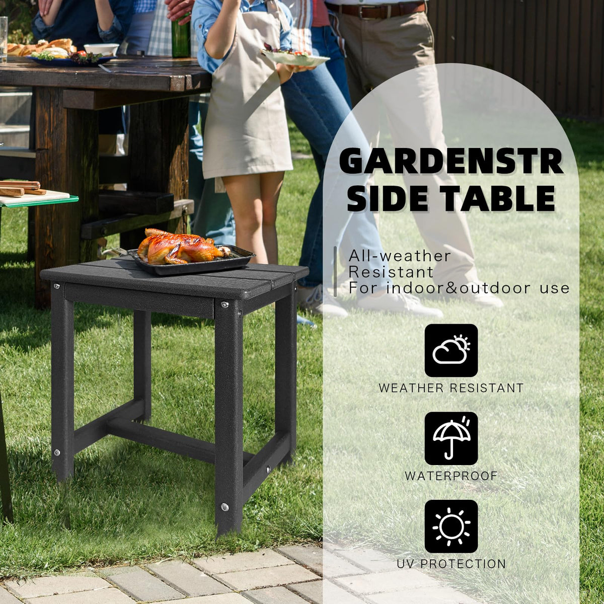 Gardenstar Adirondack Square Side Table color options complement any outdoor decor.