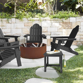 Gardenstar Adirondack Square Side Table crafted from durable HDPE resists weather.