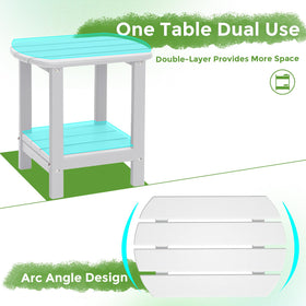 Gardenstar Adirondack square side table durable HDPE construction, weather-resistant year-round.