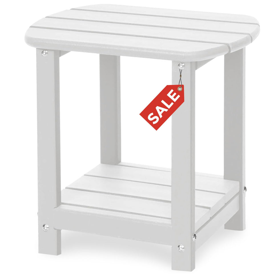 Gardenstar Adirondack square side table top view, durable HDPE surface for outdoor use.