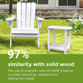 Gardenstar Adirondack square side table two-tier storage, keeps essentials within reach.