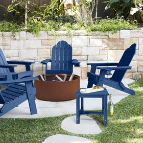 GARDENSTAR Adirondack Square Side Table UV-resistant material complements any outdoor setting.