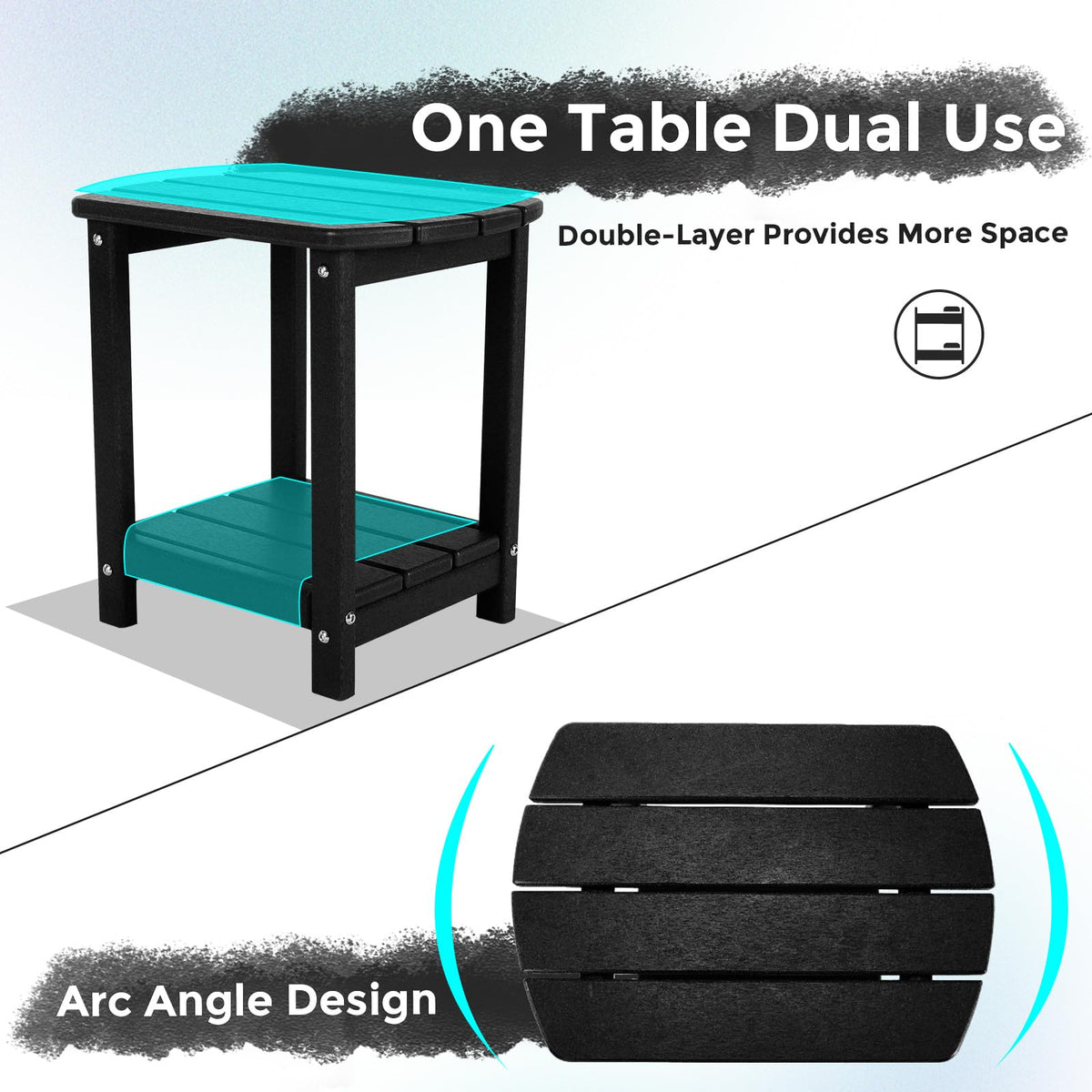 Gardenstar color-variants outdoor side table displayed in sunny yard.