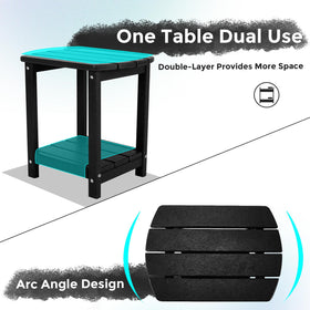 Gardenstar color-variants outdoor side table displayed in sunny yard.