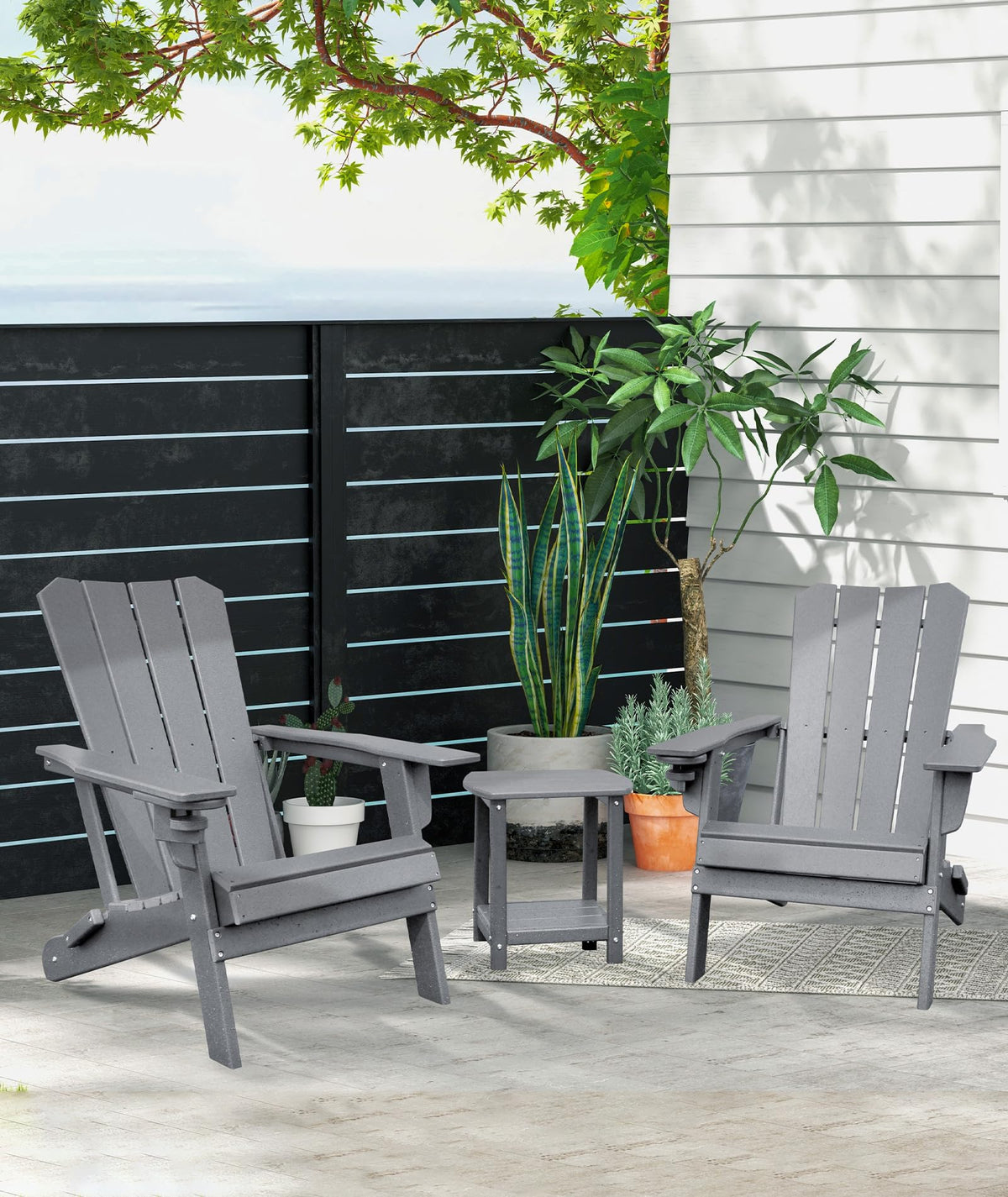 GardenStar Adirondack side table demonstrates quick assembly in minutes