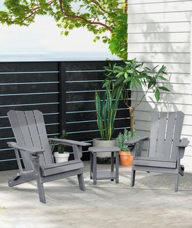 GardenStar Adirondack side table demonstrates quick assembly in minutes