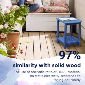 Gardenstar HDPE end table withstands weather for poolside or deck settings