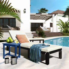 GARDENSTAR Adirondack Square Side Table color options enhance poolside décor.