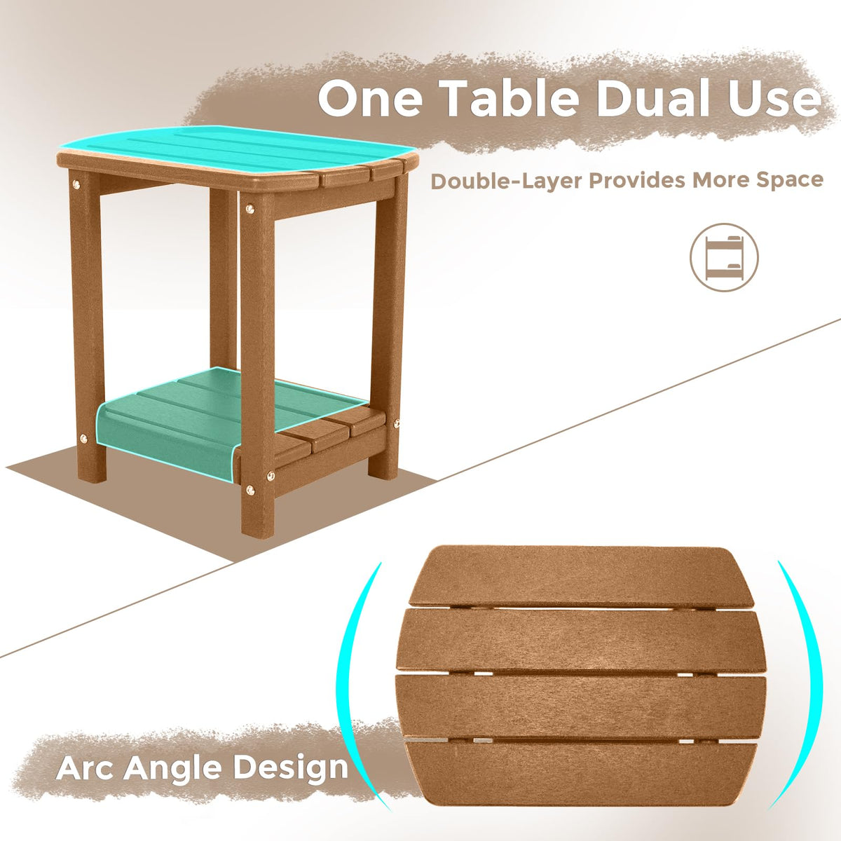GardenStar weatherproof design protecting table against sun and rain.