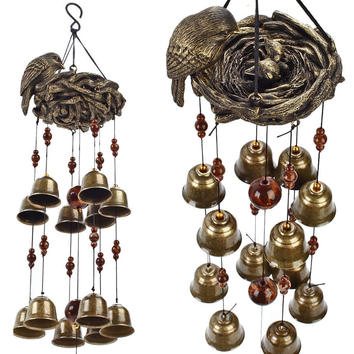 Gardenvy mother bird feeding scene enhances outdoor decor