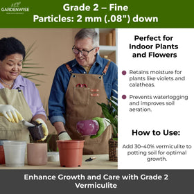 Gardenwise Organic Fine Vermiculite strengthens soil structure with airy pores benefiting roots.