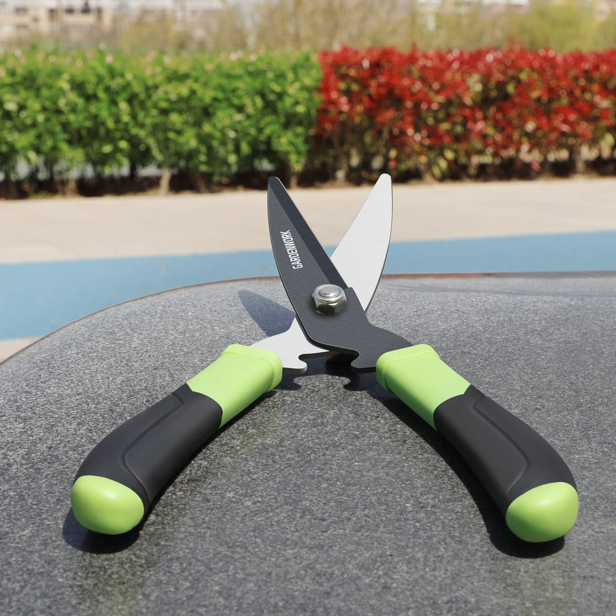Gardenwork 16-inch clippers enable precise, controlled trimming.