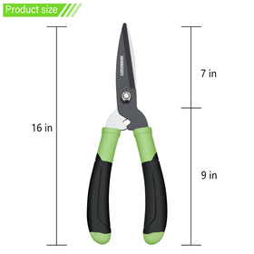 Gardenwork ergonomic rubber grip offers comfortable, secure handling.