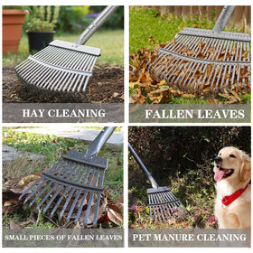 GARDENWORK leaf rake 8.5-inch head fits between beds and tight spaces