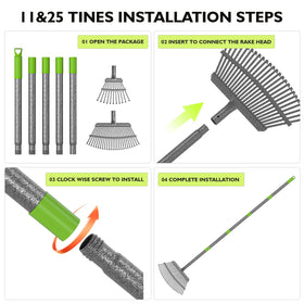 GARDENWORK leaf rake at-home storage design keeps tools organized