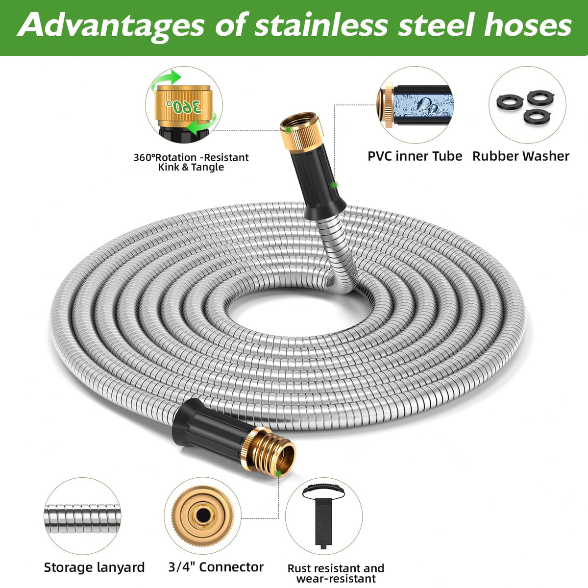 GARDENWORK lightweight hose weighs less and is easier to move.