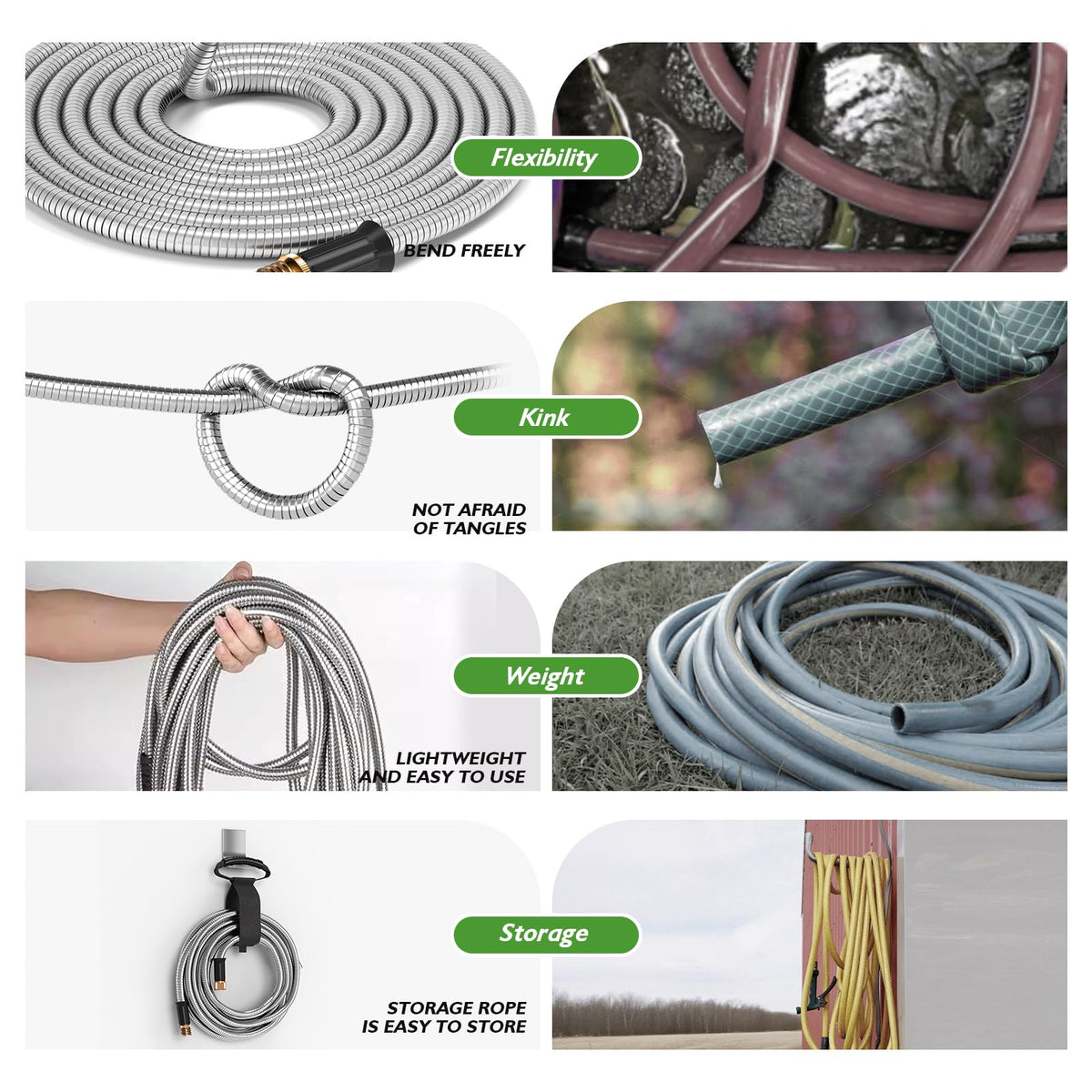 GARDENWORK no kink construction helps prevent tangling during use.