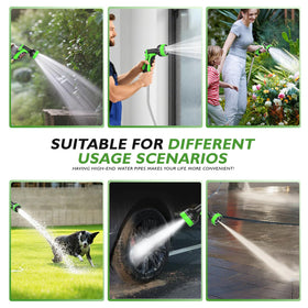 GARDENWORK outdoor ready hose supports gardening and patio car cleaning.