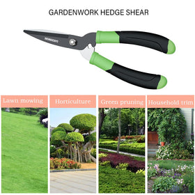 Gardenwork shock-absorbing device eases arm strain while pruning.