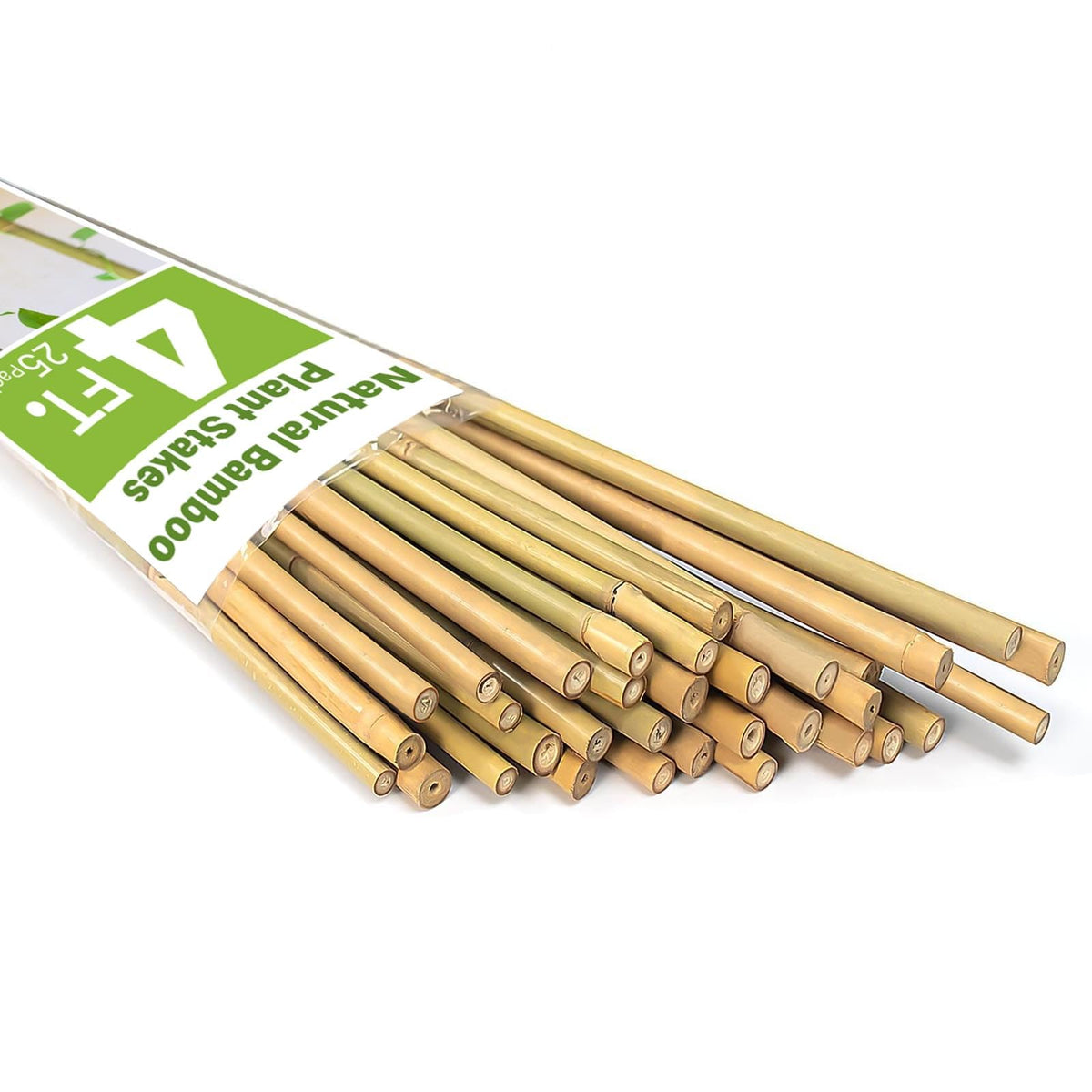 Gardgue bamboo stakes in soil support tomatoes and climbers with sturdy natural strength.
