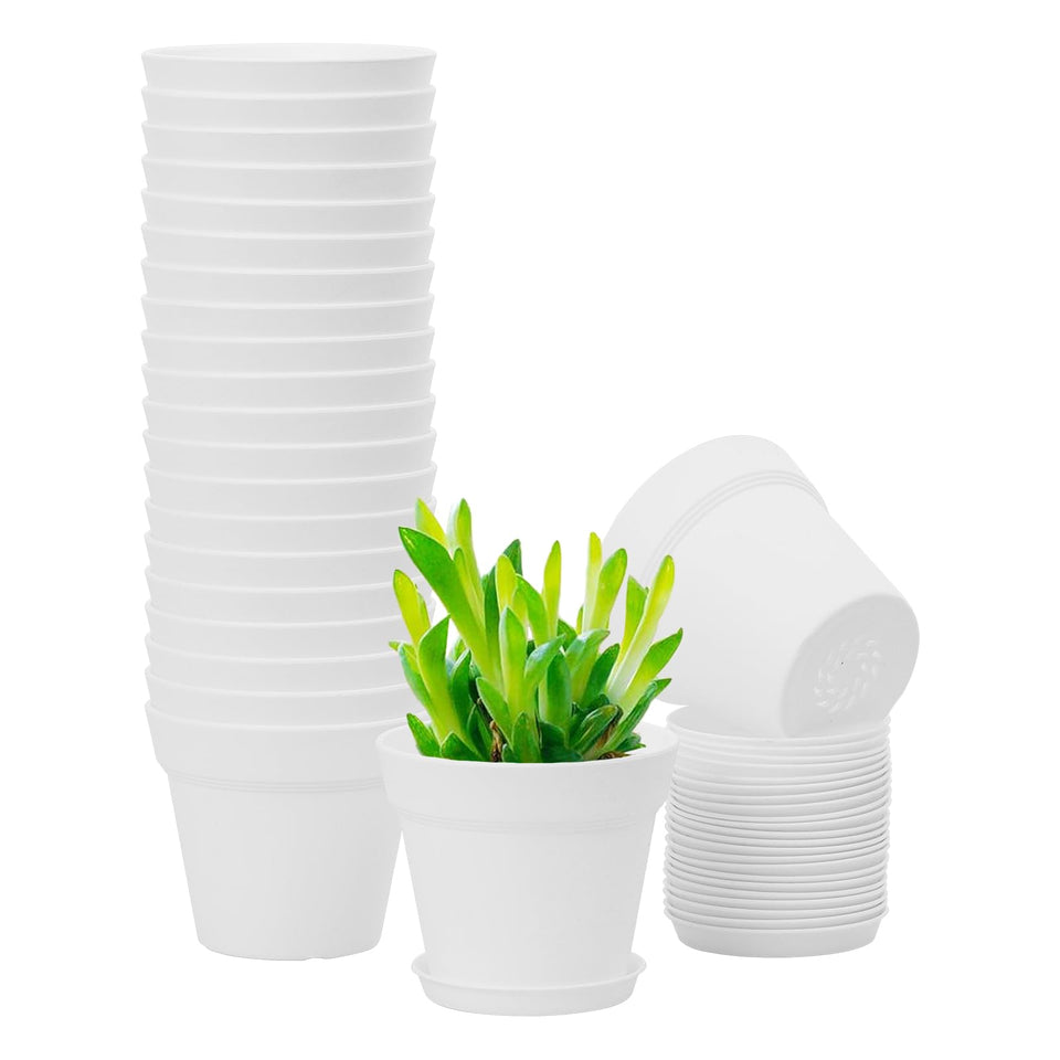 GARDIFE 4-inch white plant pot with 20-pack design for indoor gardens.