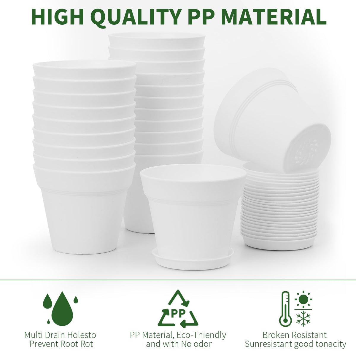 GARDIFE pot featuring drainage holes promotes healthy root air circulation.