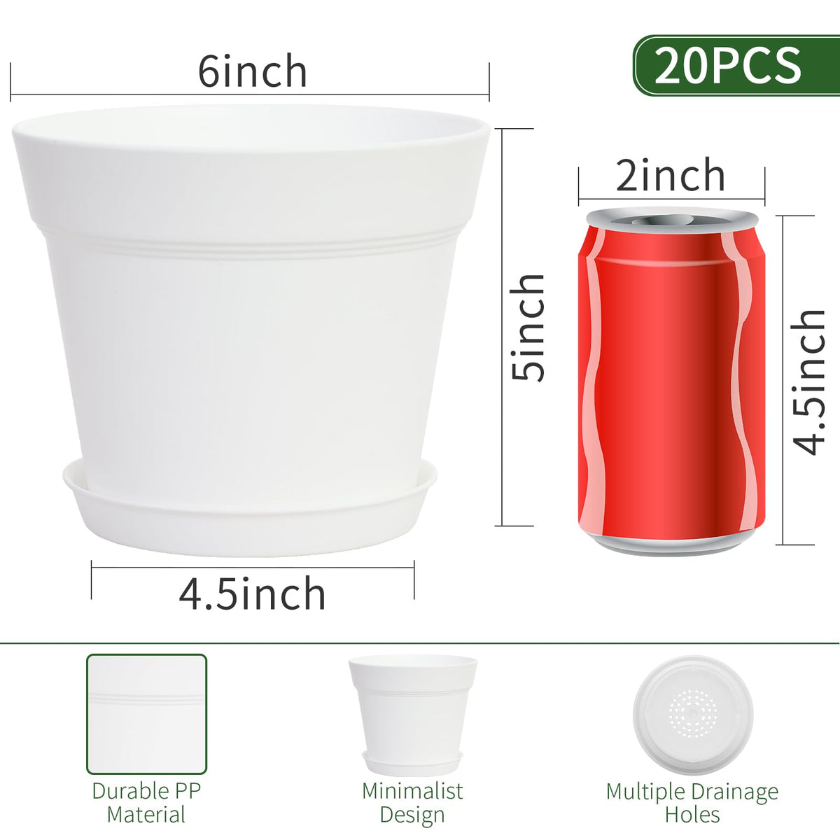 GARDIFE plant pot with drainage holes enhances root air circulation