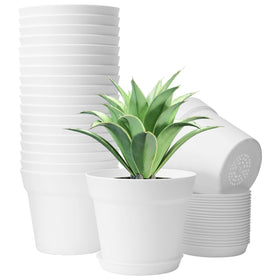 GARDIFE white 6-inch plant pot for indoor decor and healthy drainage