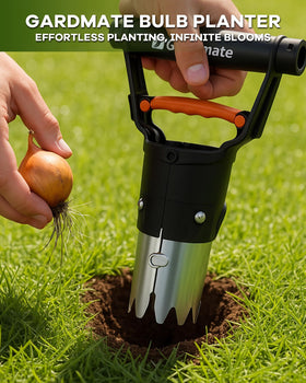 Gardmate Bulb Planter Tool versatile for beds, pots, and raised planters in gardens.
