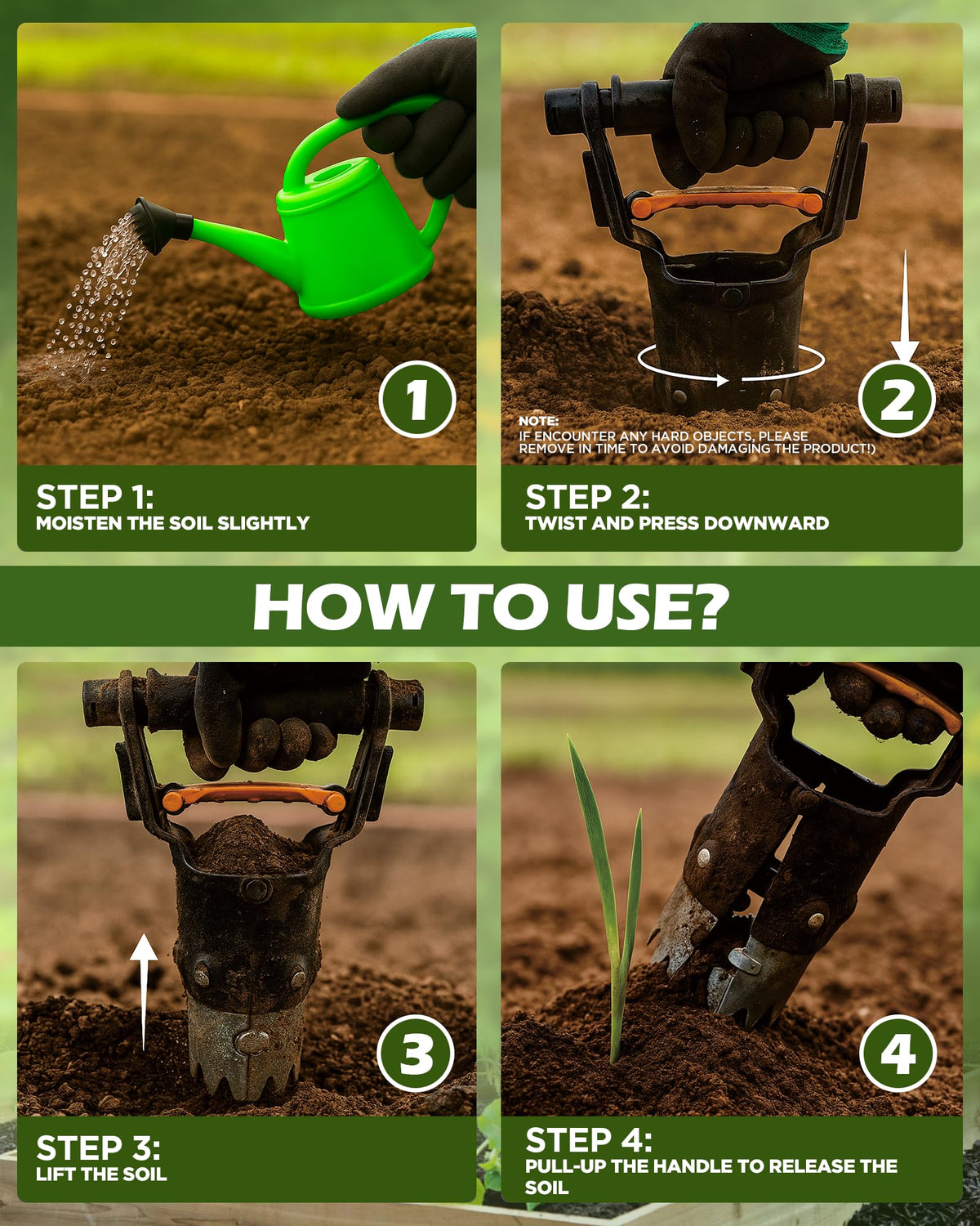 Gardmate Bulb Planter Tool stainless steel body resists rust during outdoor use.