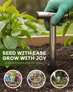 Gardmate penetrates hard clay soil with solid steel construction for easier planting.
