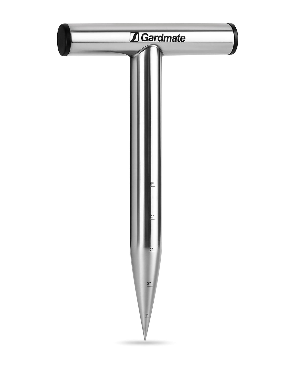 Gardmate stainless steel hand dibber with depth markings for precise bulb planting.