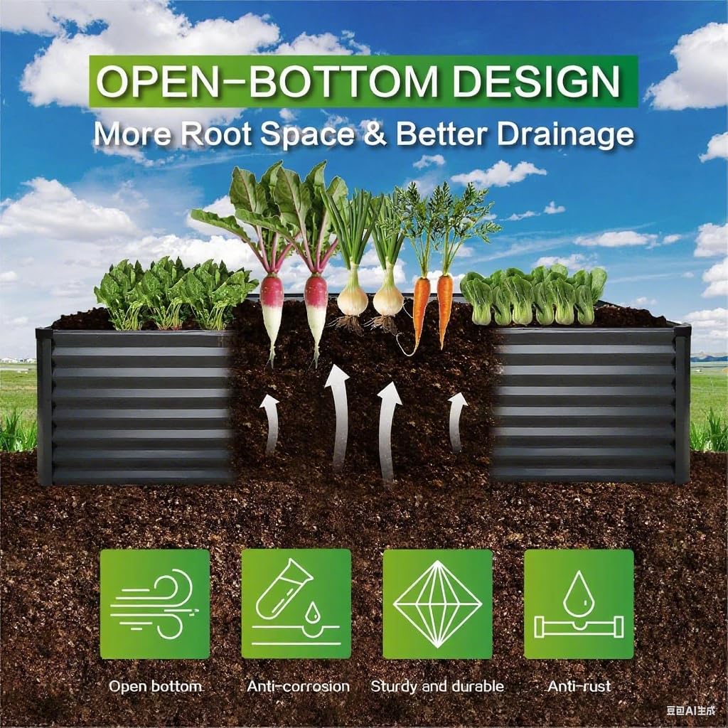 GardMax 6x3x1ft front view shows ample space for vegetables and herbs.