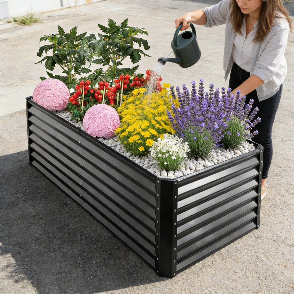 GardMax large planting area enables diverse herb, fruit, and flower beds.
