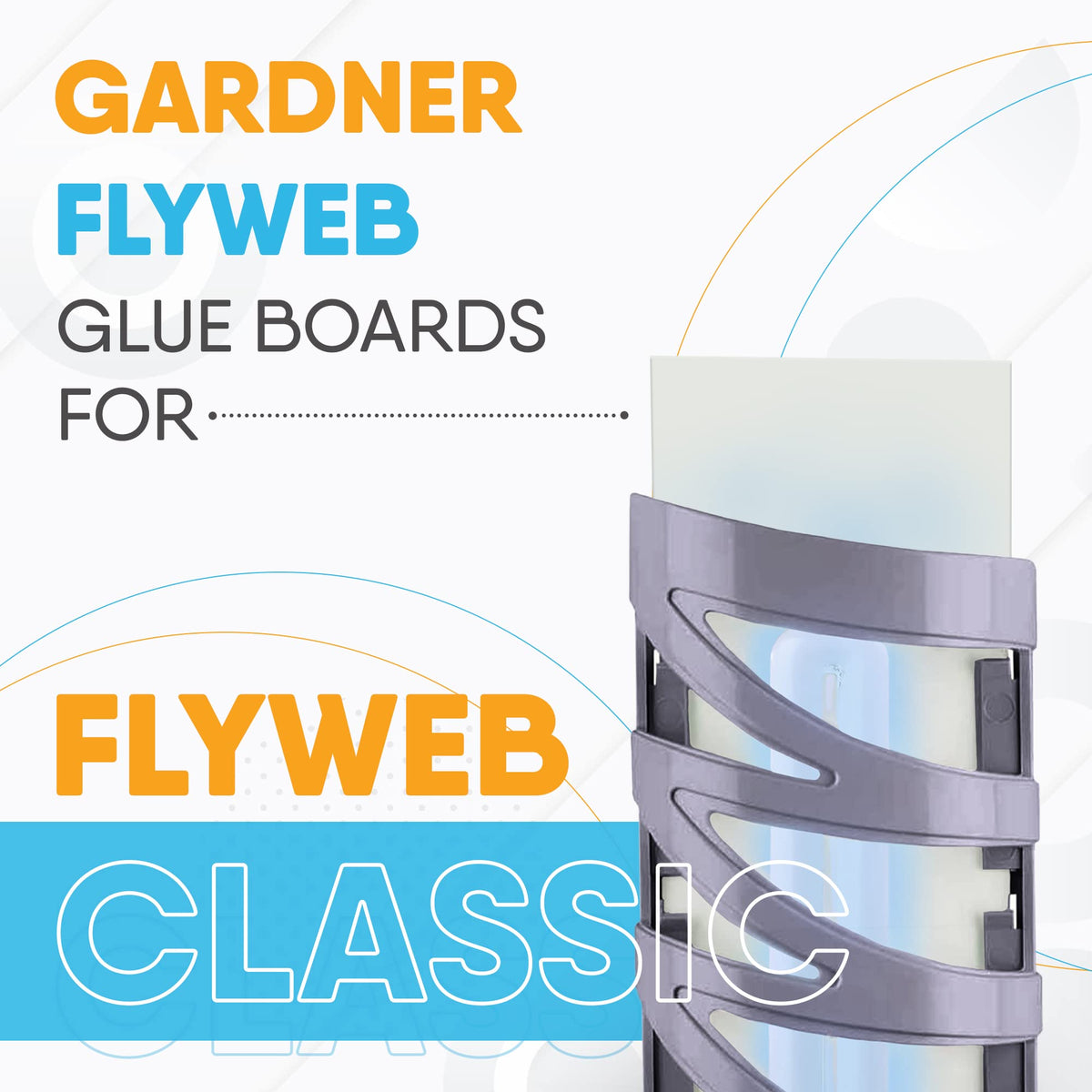 Gardner Flyweb glueboard close-up highlights sticky surface for catching insects.