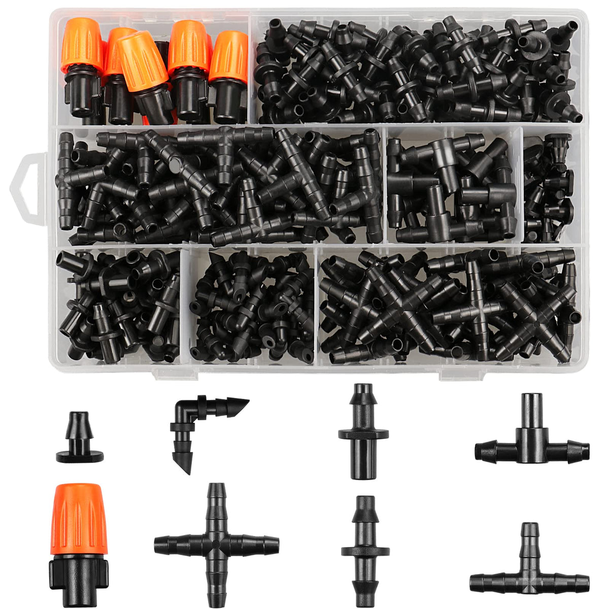 Gardrip flat tees for easy irrigation layout customization and leak-free connections.