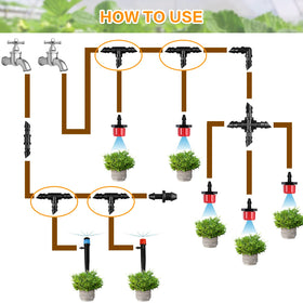 Gardrip suitable for greenhouse irrigation tee in compact spaces.