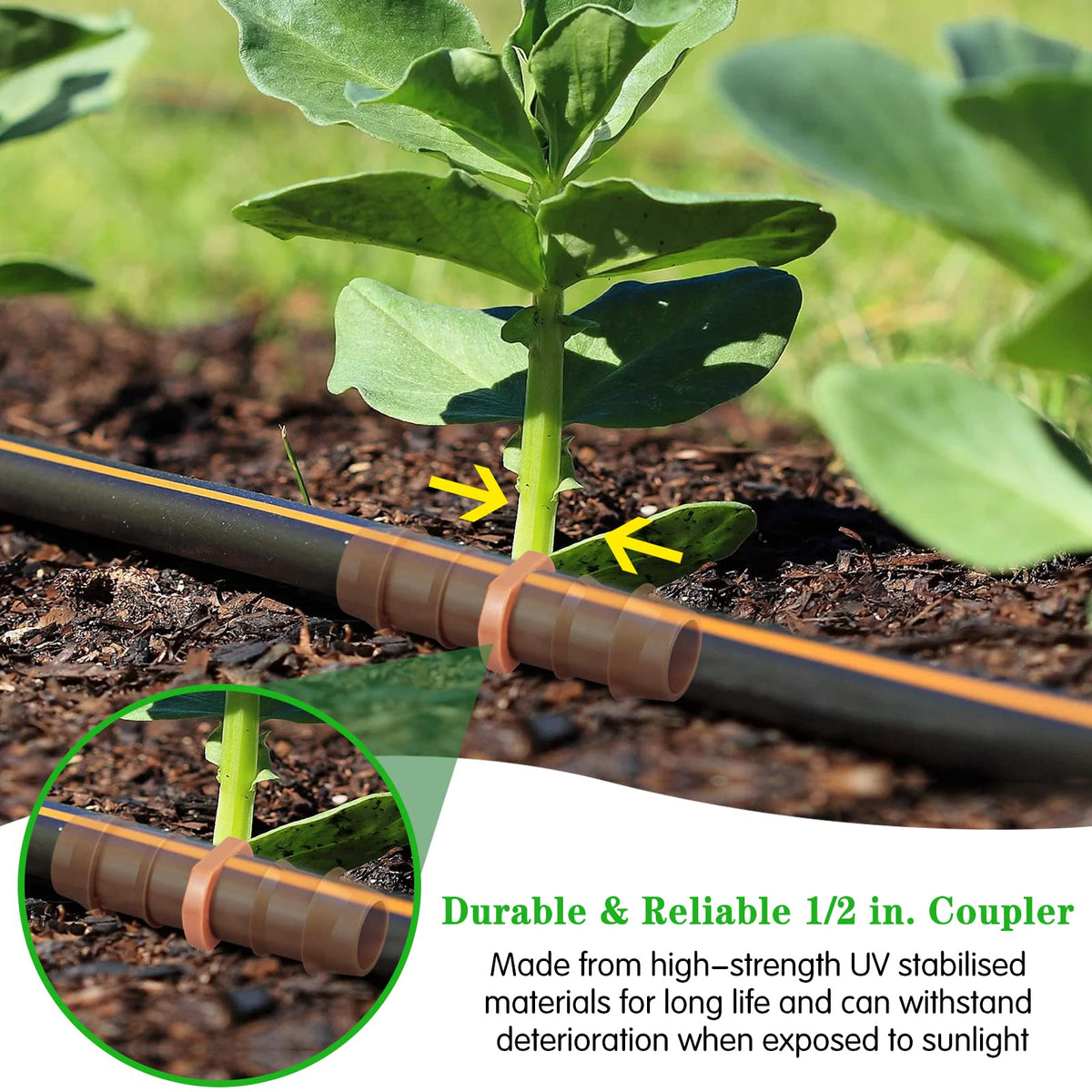 Gardrip leak-proof connectors provide reliable, mess-free watering.