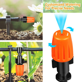 Gardrip misting nozzles deliver gentle, even coverage for cooling and humidity.