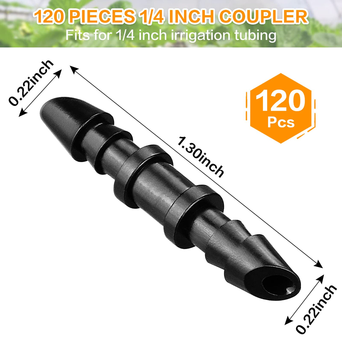 Gardrip quarter-inch tubing coupler ends for tight, secure connections.