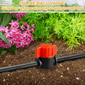 Gardrip valve in use shows controlled flow for irrigation efficiency.