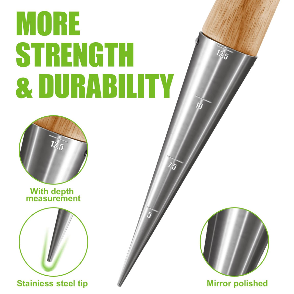 Gardtech dibber depth-mark guides precise bulb planting depth
