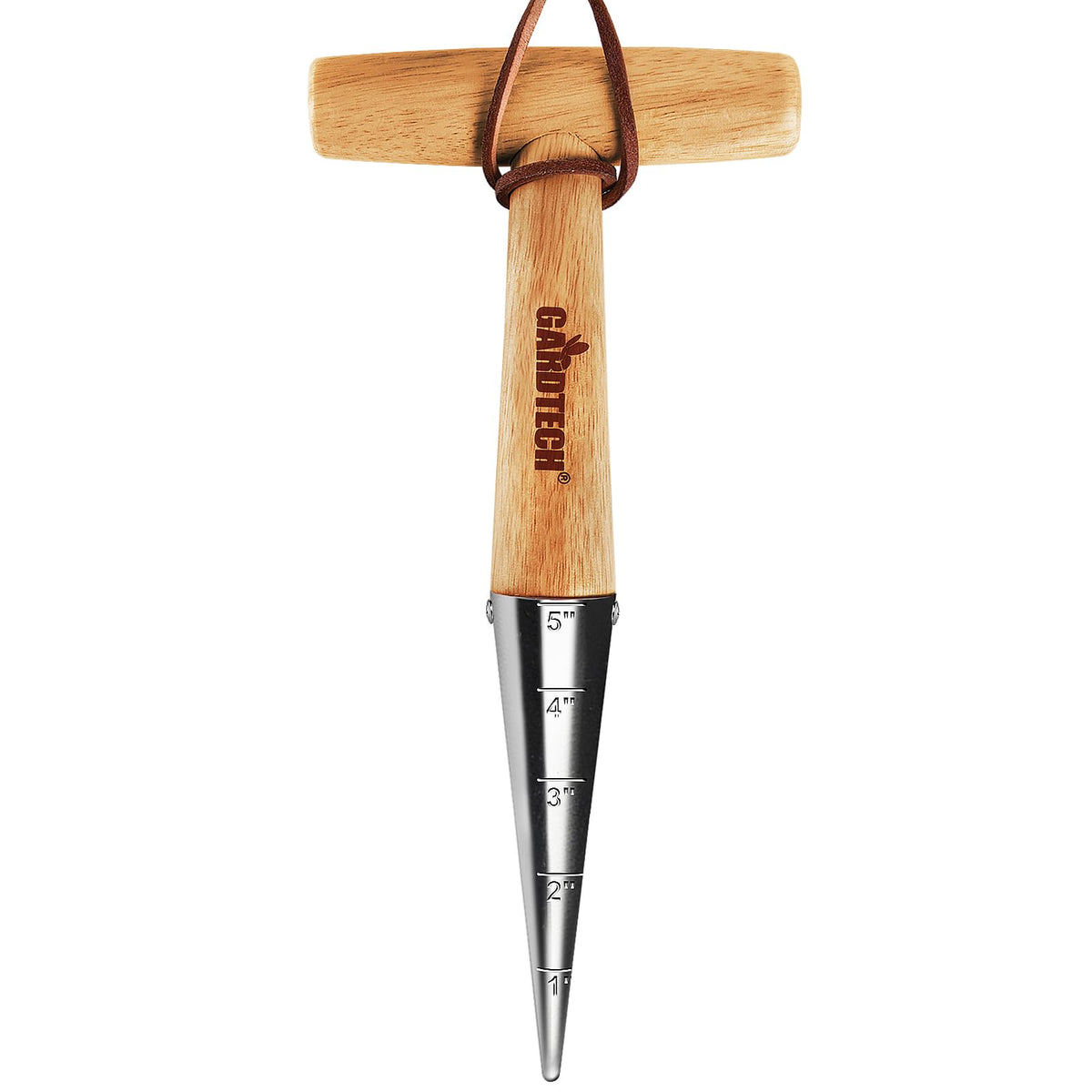 Gardtech dibber with wooden handle for comfortable seed digging