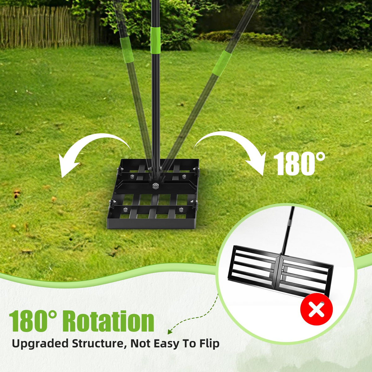 Gardtech lawn leveling rake 30-inch wide head speeds yard smoothing